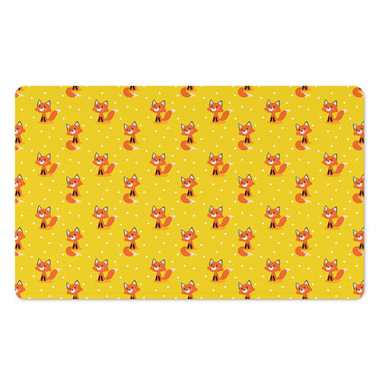 Cartoon Fox Pattern Print Polyester Doormat