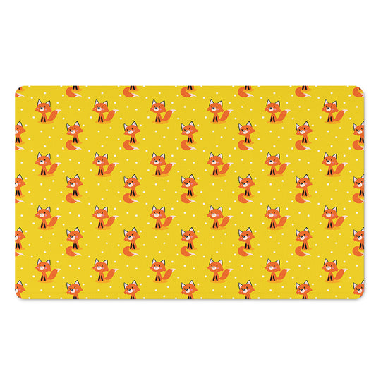 Cartoon Fox Pattern Print Polyester Doormat