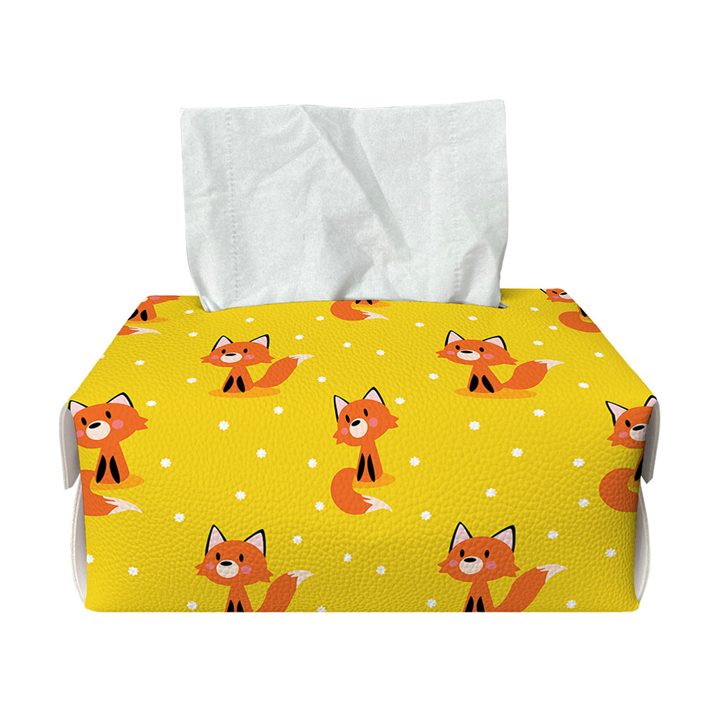 Cartoon Fox Pattern Print Rectangle Tissue Box Cover