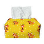 Cartoon Fox Pattern Print Rectangle Tissue Box Cover