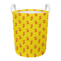 Cartoon Fox Pattern Print Round Laundry Basket