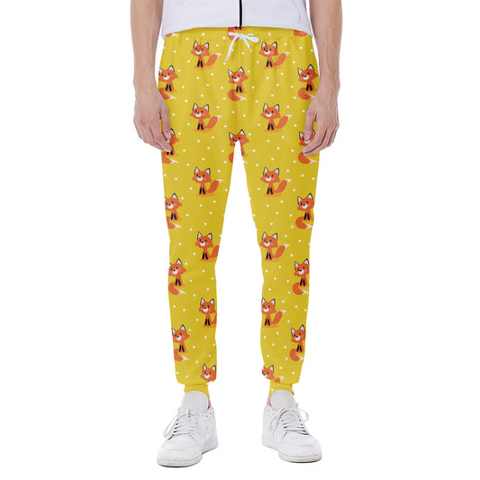 Cartoon Fox Pattern Print Scuba Joggers