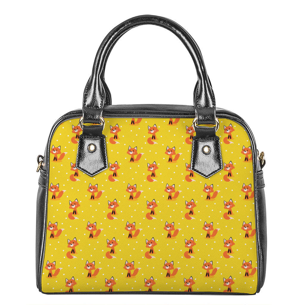 Cartoon Fox Pattern Print Shoulder Handbag