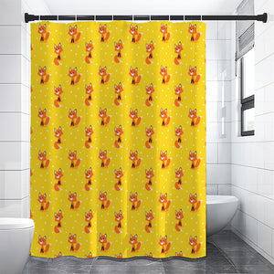 Cartoon Fox Pattern Print Shower Curtain