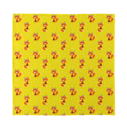 Cartoon Fox Pattern Print Silk Bandana