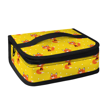 Cartoon Fox Pattern Print Small Lunch Bag