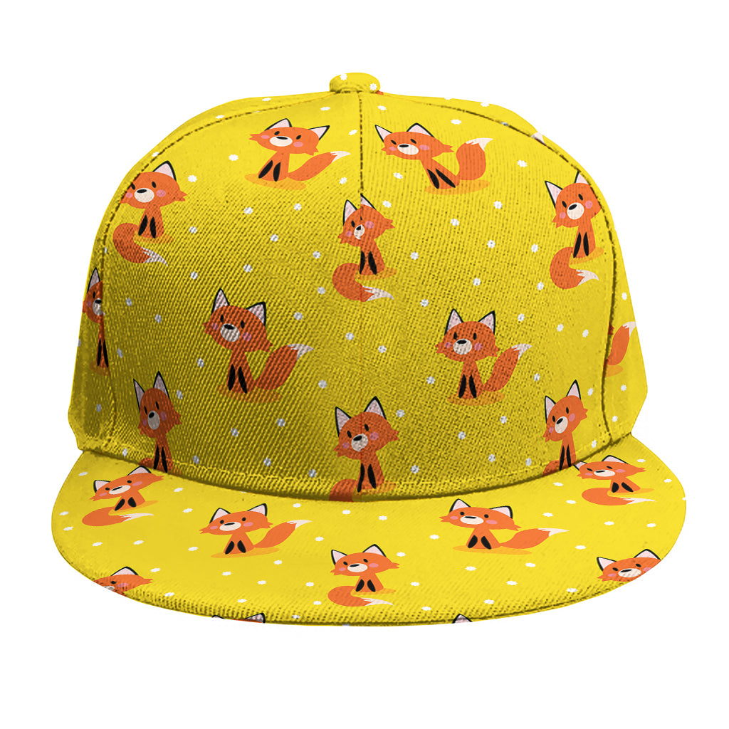 Cartoon Fox Pattern Print Snapback Cap