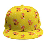 Cartoon Fox Pattern Print Snapback Cap