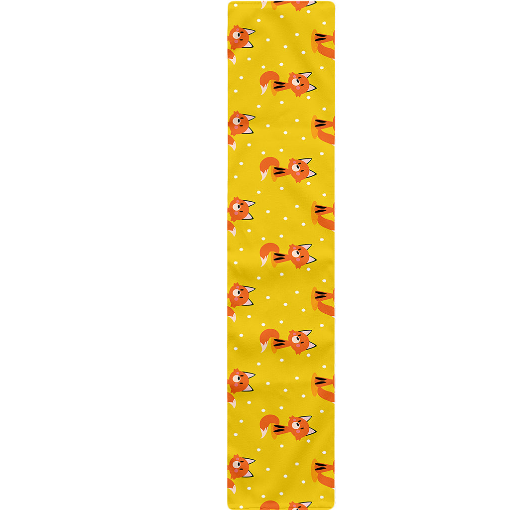 Cartoon Fox Pattern Print Table Runner