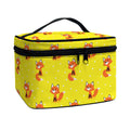 Cartoon Fox Pattern Print Travel Makeup Bag