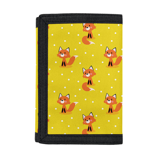 Cartoon Fox Pattern Print Trifold Wallet