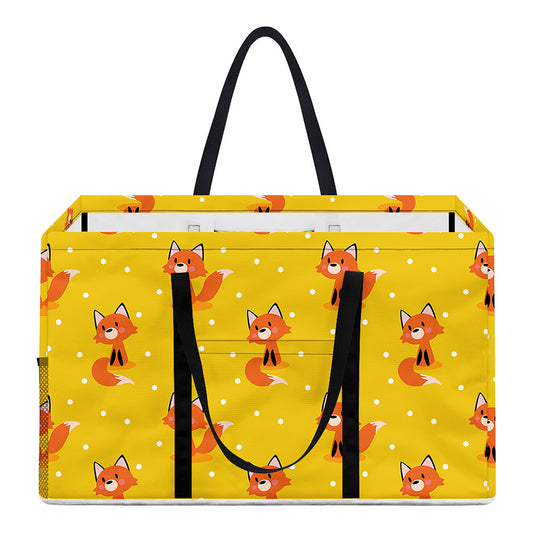 Cartoon Fox Pattern Print Utility Tote Bag