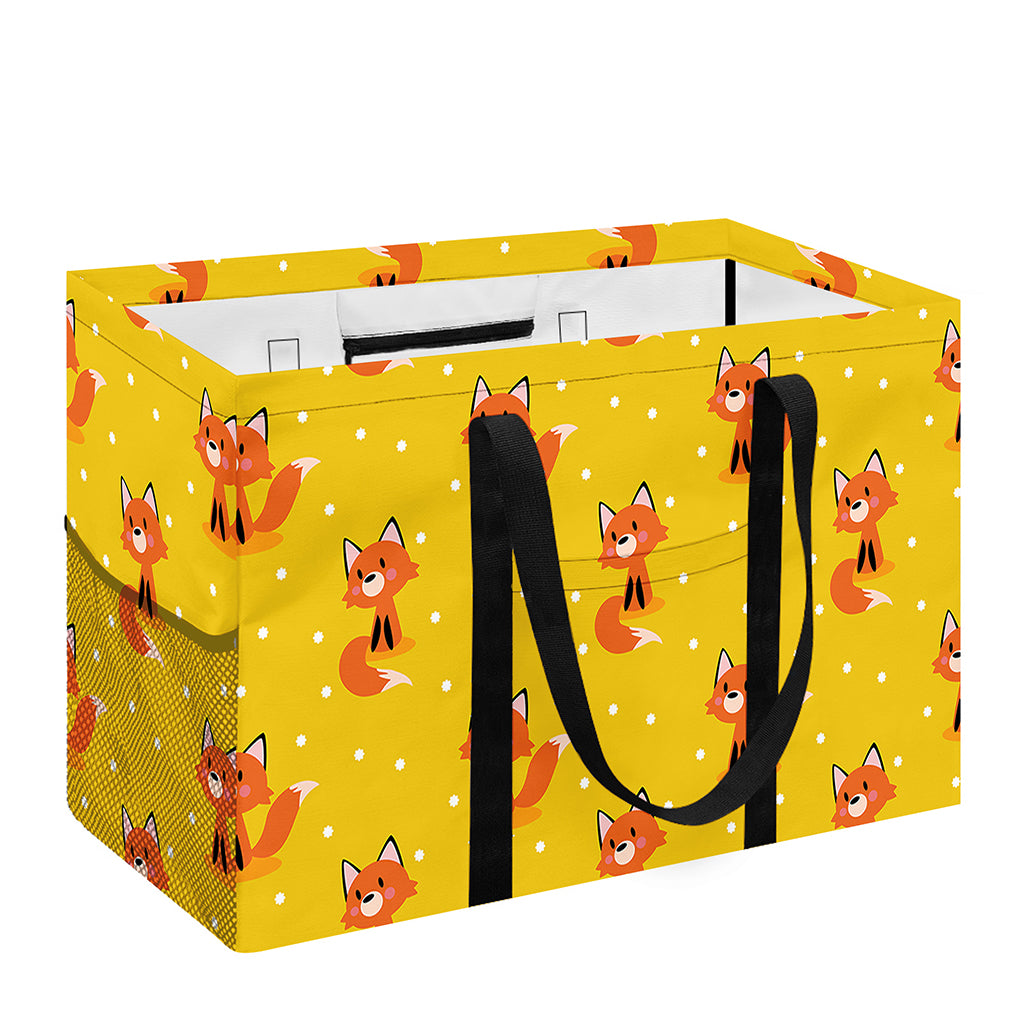 Cartoon Fox Pattern Print Utility Tote Bag