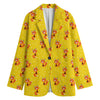 Cartoon Fox Pattern Print Women's Blazer