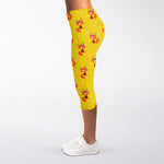 Cartoon Fox Pattern Print Women's Capri Leggings