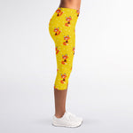 Cartoon Fox Pattern Print Women's Capri Leggings