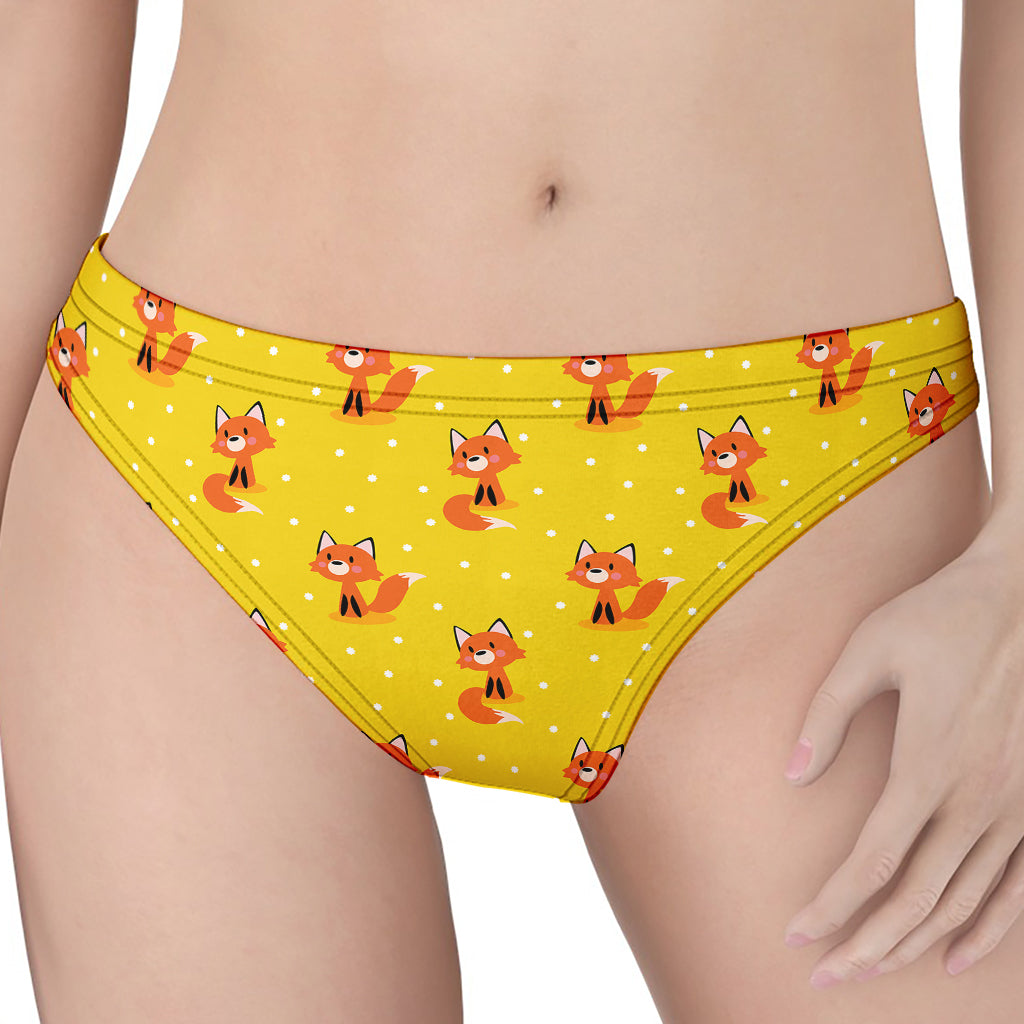 Cartoon Fox Pattern Print Women's Thong