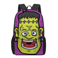 Cartoon Frankenstein Print 17 Inch Backpack