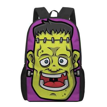 Cartoon Frankenstein Print 17 Inch Backpack