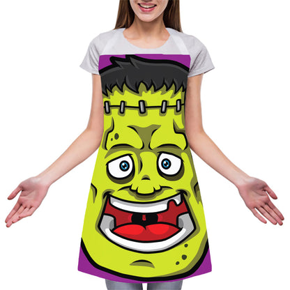 Cartoon Frankenstein Print Adjustable Apron