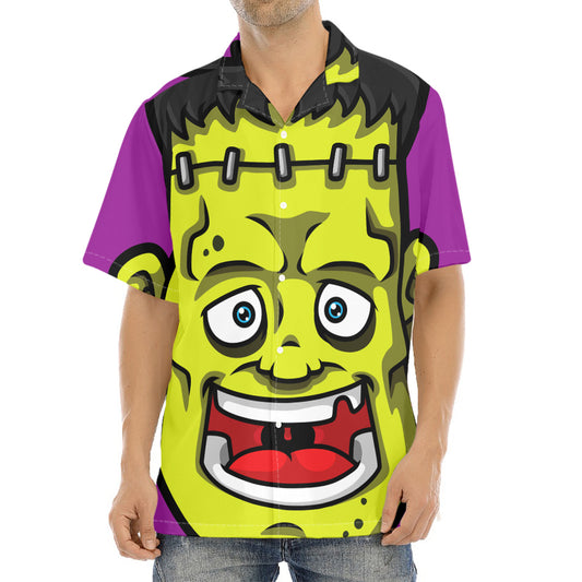 Cartoon Frankenstein Print Aloha Shirt