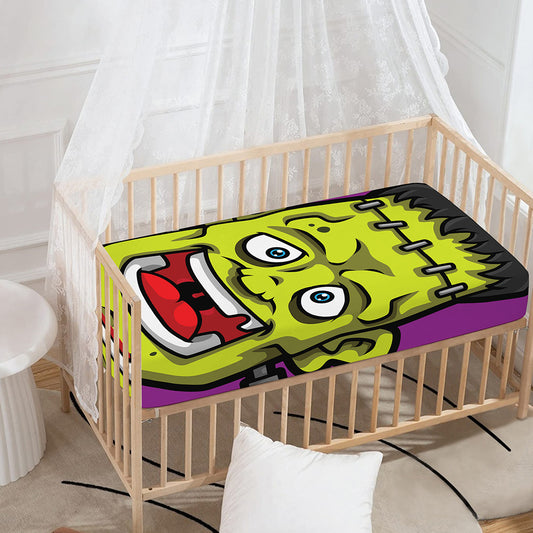 Cartoon Frankenstein Print Baby Crib Sheet