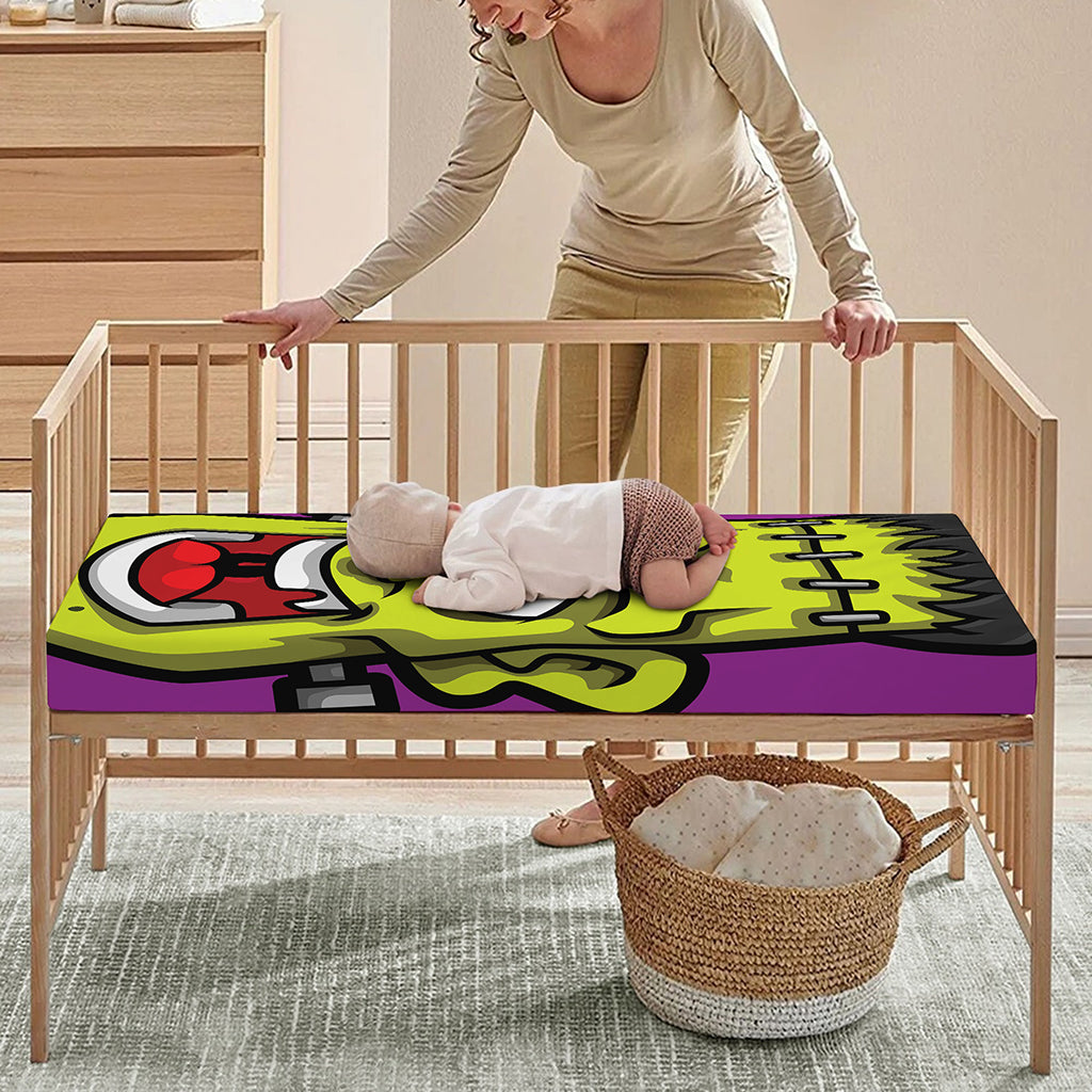 Cartoon Frankenstein Print Baby Crib Sheet