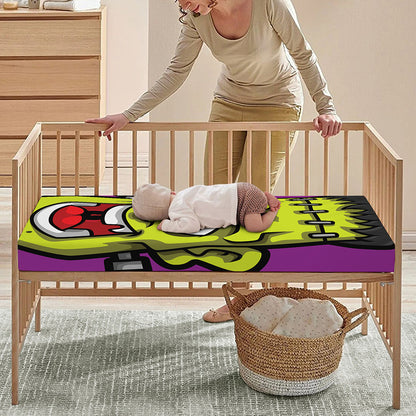 Cartoon Frankenstein Print Baby Crib Sheet