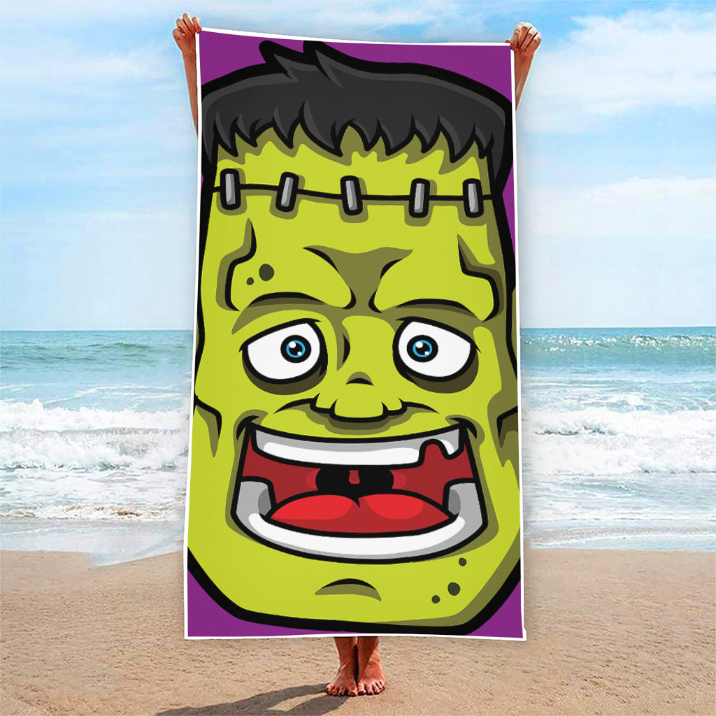 Cartoon Frankenstein Print Beach Towel