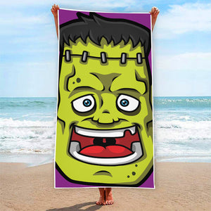 Cartoon Frankenstein Print Beach Towel