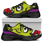 Cartoon Frankenstein Print Black Chunky Shoes