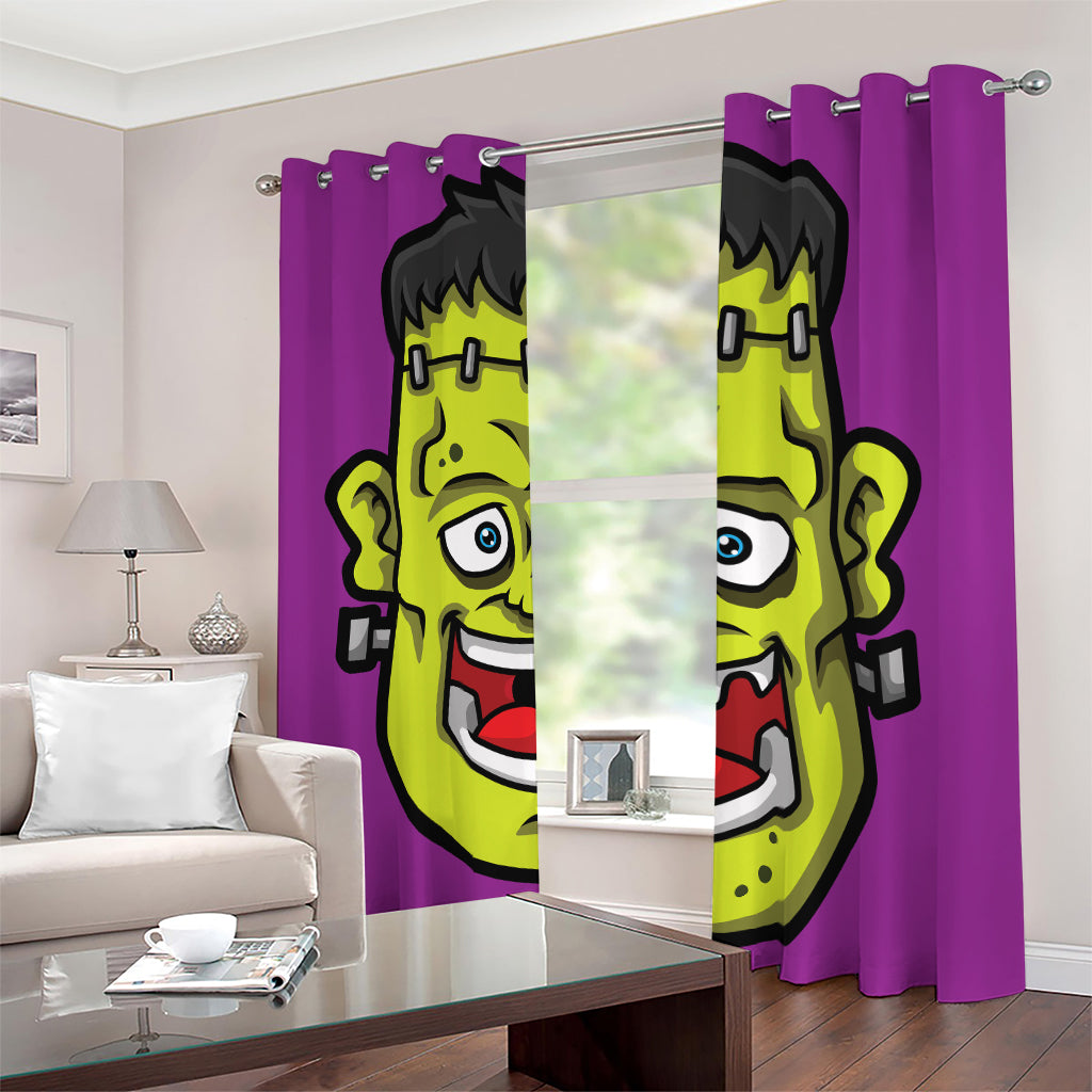 Cartoon Frankenstein Print Blackout Grommet Curtains