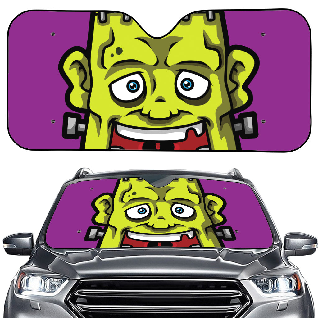 Cartoon Frankenstein Print Car Windshield Sun Shade