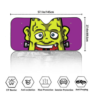 Cartoon Frankenstein Print Car Windshield Sun Shade