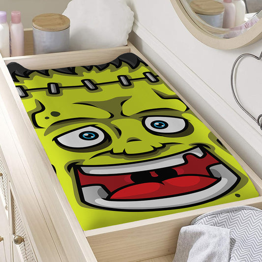 Cartoon Frankenstein Print Changing Pad Cover