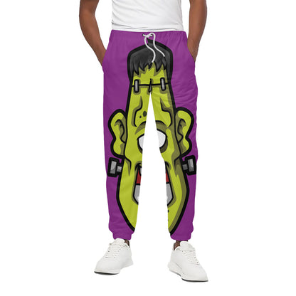 Cartoon Frankenstein Print Cotton Pants