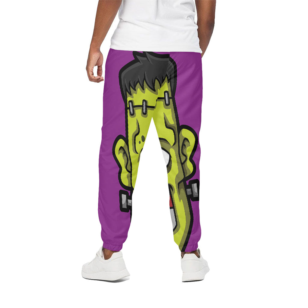 Cartoon Frankenstein Print Cotton Pants