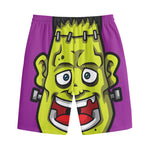 Cartoon Frankenstein Print Cotton Shorts