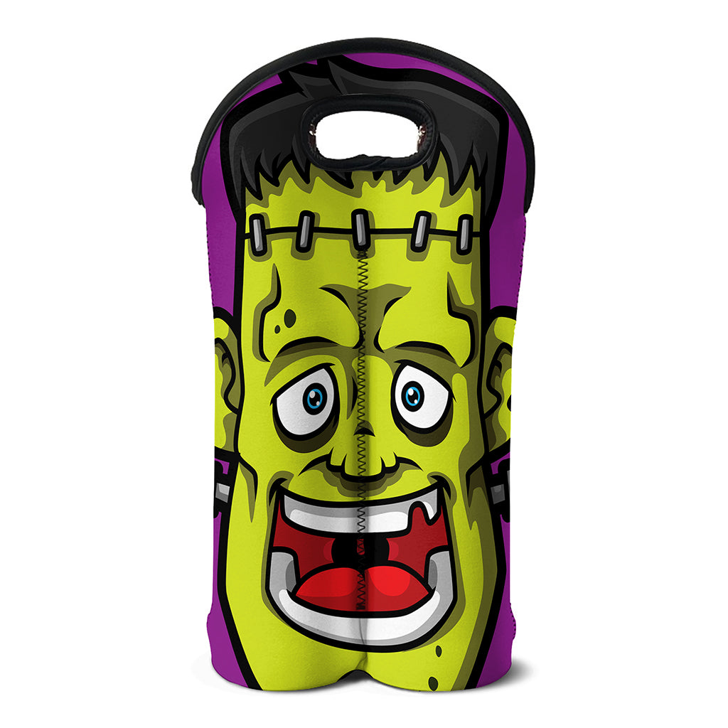 Cartoon Frankenstein Print Double Neoprene Wine Tote