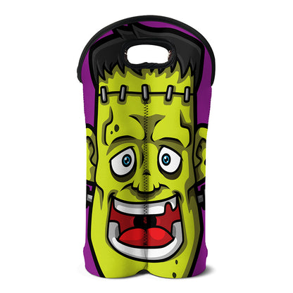 Cartoon Frankenstein Print Double Neoprene Wine Tote