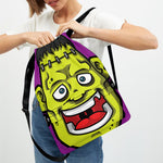 Cartoon Frankenstein Print Drawstring Backpack