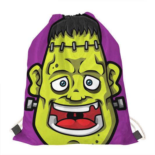 Cartoon Frankenstein Print Drawstring Bag