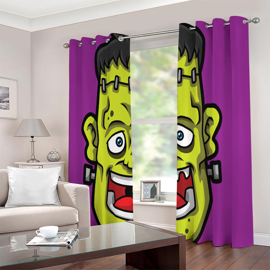 Cartoon Frankenstein Print Extra Wide Grommet Curtains