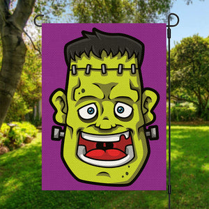 Cartoon Frankenstein Print Garden Flag