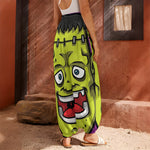 Cartoon Frankenstein Print Harem Pants