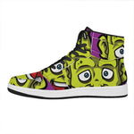 Cartoon Frankenstein Print High Top Leather Sneakers