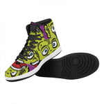Cartoon Frankenstein Print High Top Leather Sneakers
