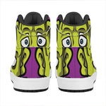 Cartoon Frankenstein Print High Top Leather Sneakers