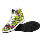 Cartoon Frankenstein Print High Top Leather Sneakers