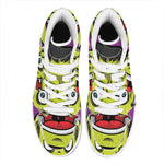Cartoon Frankenstein Print High Top Leather Sneakers